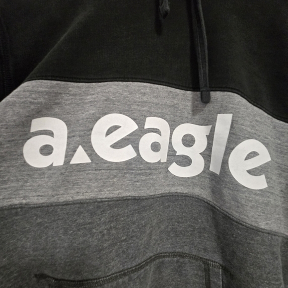 American Eagle Men's Colorblock‎ Logo Hoodie Pullover Sweatshirt Medium - Picture 3 of 13